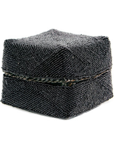 Boite de rangement originale 10 cm en Perle Bambou Noir The Beaded 