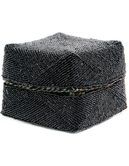 Boite de rangement originale 10 cm en Perle Bambou Noir The Beaded 