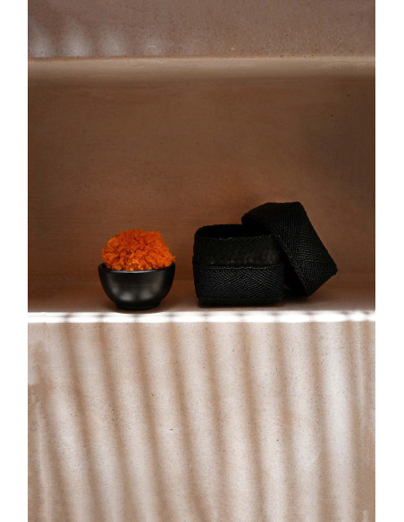 Boite de rangement originale 10 cm en Perle Bambou Noir The Beaded 