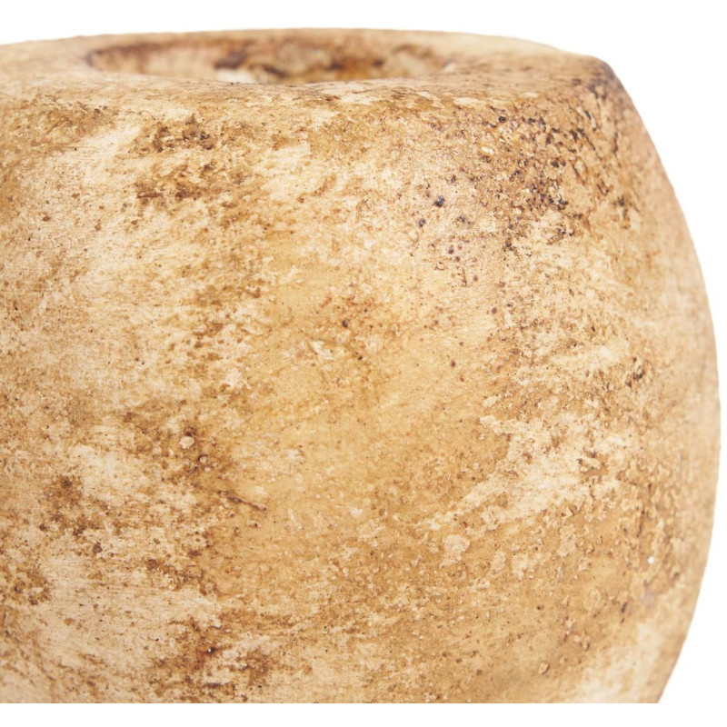 Gros Bougeoir style minéral brut moderne H 12 cm Terre cuite Crème The Cavestone 