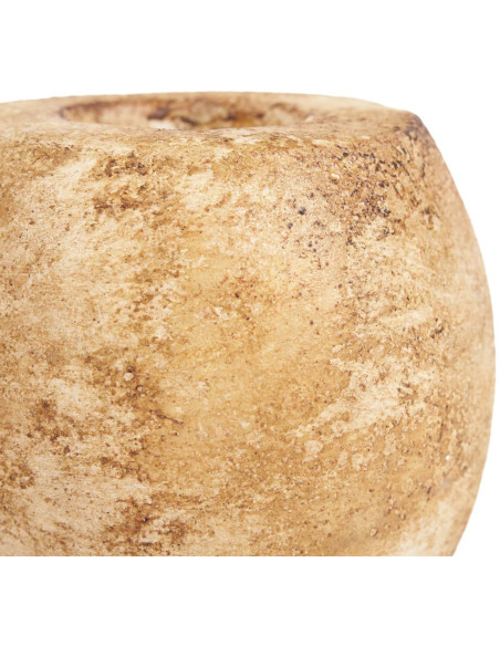 Gros Bougeoir style minéral brut moderne H 12 cm Terre cuite Crème The Cavestone 