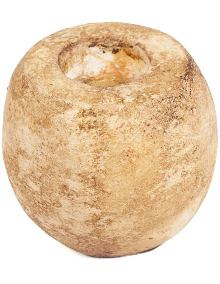 Gros Bougeoir style minéral brut moderne H 12 cm Terre cuite Crème The Cavestone 