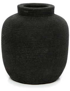 Vase Rond Hauteur 14 cm en Terre cuite Noir The Peaky 