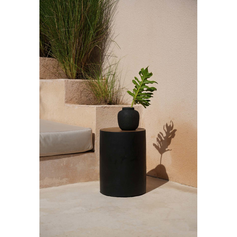 Vase Rond Hauteur 14 cm en Terre cuite Noir The Peaky 