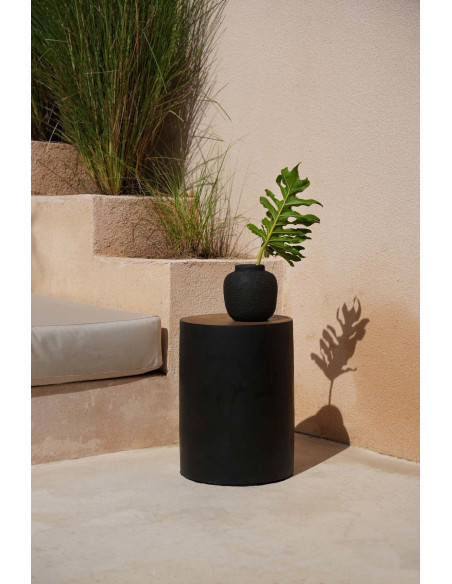 Vase Rond Hauteur 14 cm en Terre cuite Noir The Peaky 
