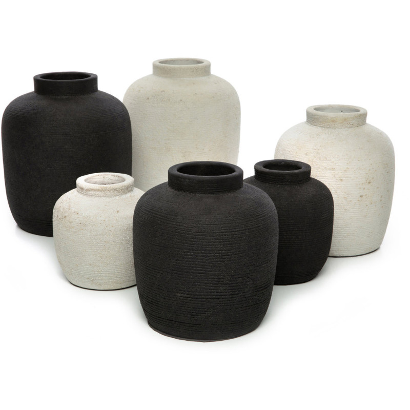 Vase Rond Hauteur 14 cm en Terre cuite Noir The Peaky 