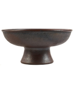 Coupe à fruit sur pied artisanale indonésienne Ronde 30 cm Terre cuite Terracotta The Ethnic 