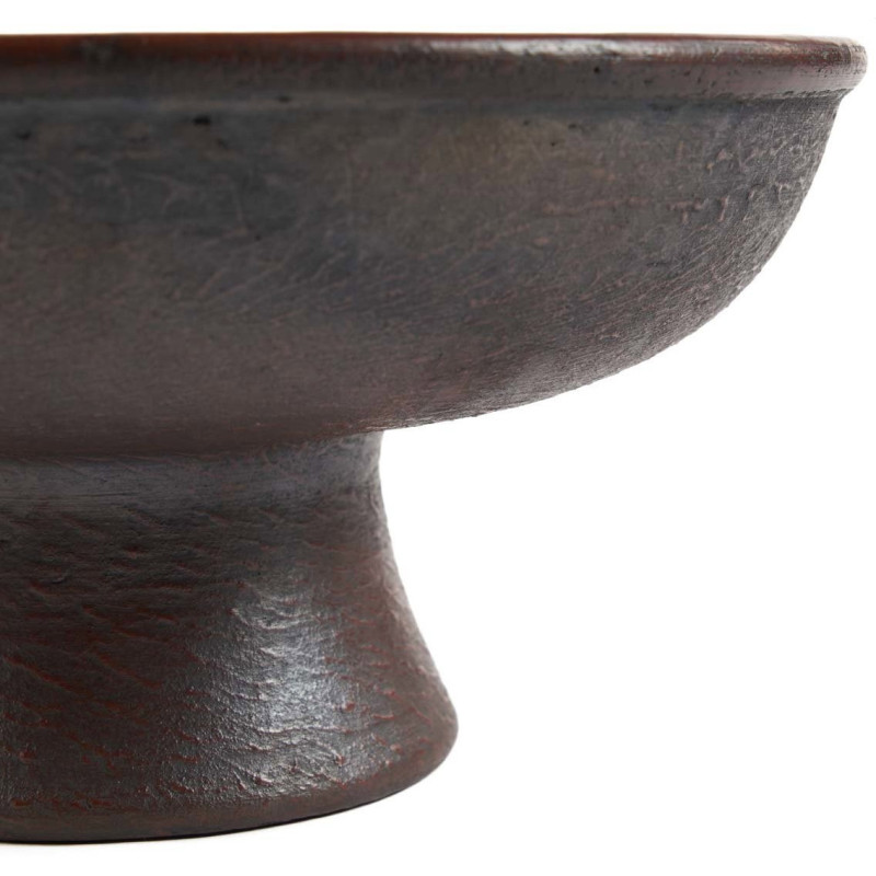 Coupe à fruit sur pied artisanale indonésienne Ronde 30 cm Terre cuite Terracotta The Ethnic 