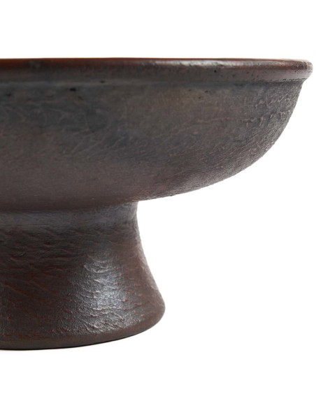 Coupe à fruit sur pied artisanale indonésienne Ronde 30 cm Terre cuite Terracotta The Ethnic 