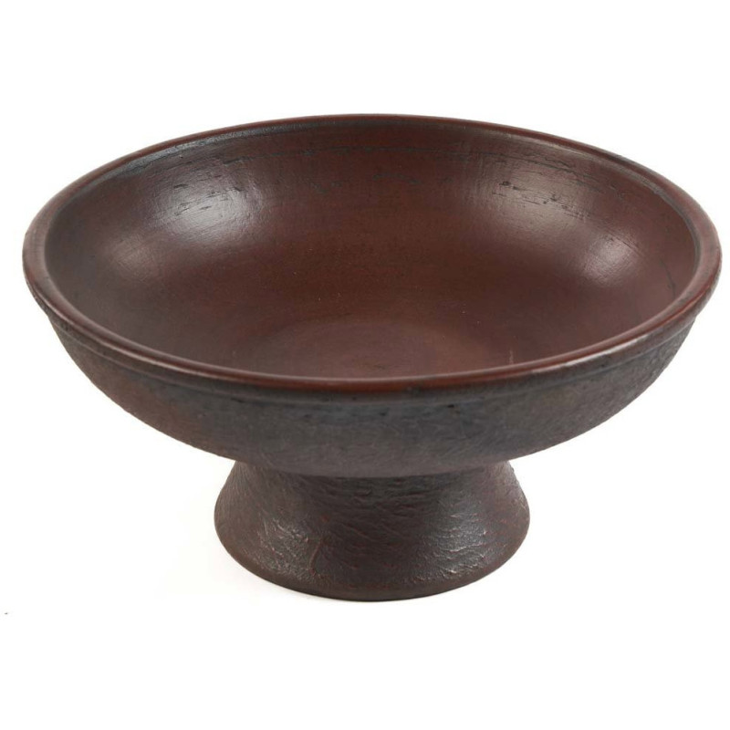 Coupe à fruit sur pied artisanale indonésienne Ronde 30 cm Terre cuite Terracotta The Ethnic 