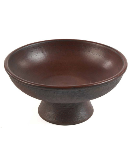 Coupe à fruit sur pied artisanale indonésienne Ronde 30 cm Terre cuite Terracotta The Ethnic 