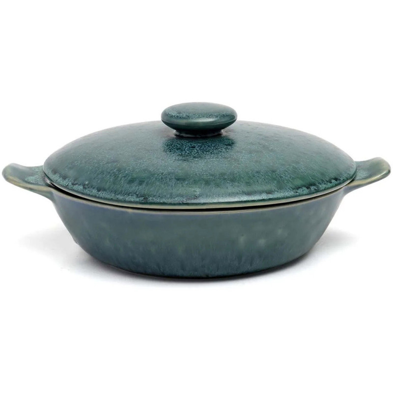 Faitout cocotte rond avec couvercle 25 cm Grès Bleu The Aqua 
