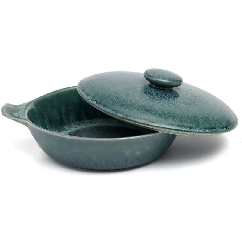 Faitout cocotte rond avec couvercle 25 cm Grès Bleu The Aqua 