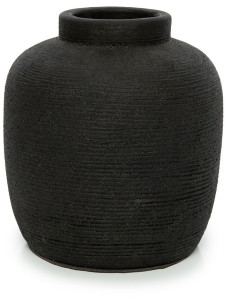 Vase Rond Hauteur 18 cm en Terre cuite Noir The Peaky 