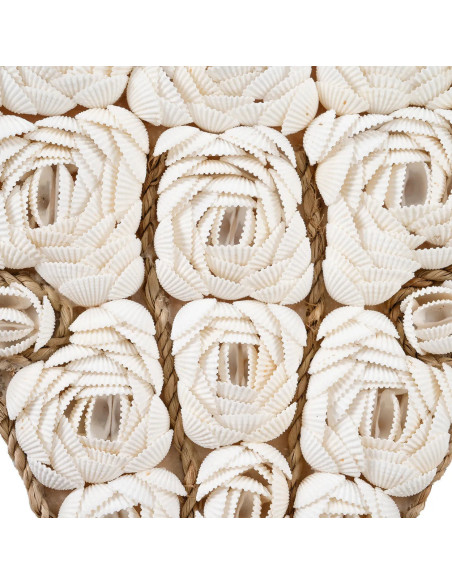 Décoration murale originale Tête de taureau Hauteur 40 cm en Coquillage Blanc The Shell 