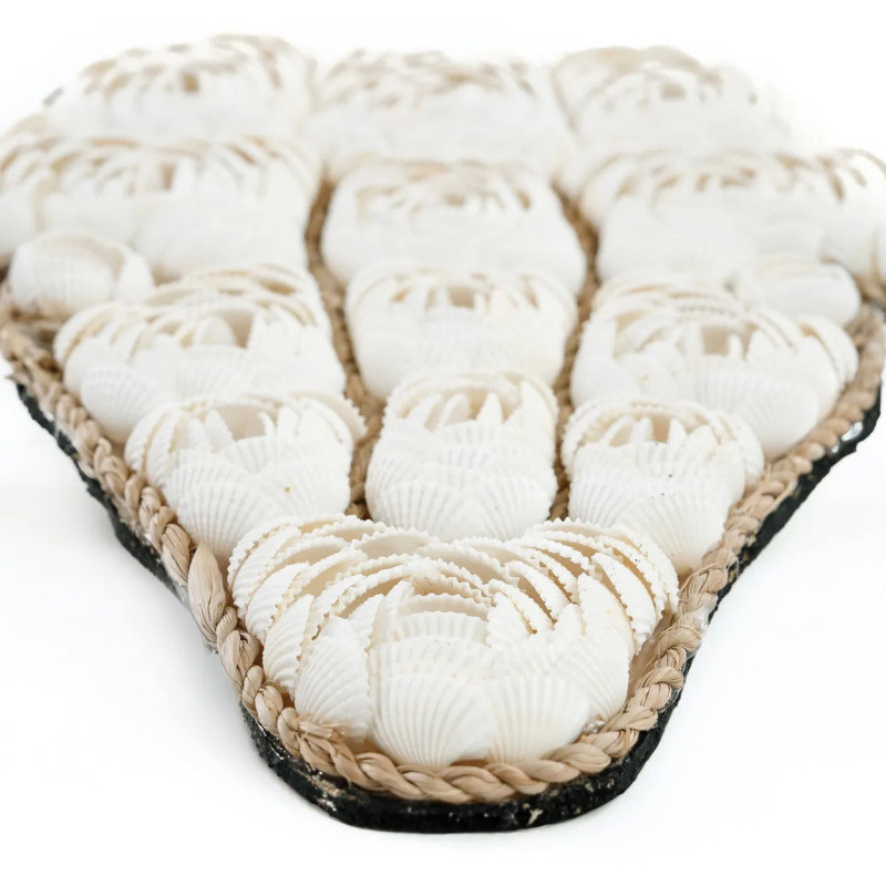 Décoration murale originale Tête de taureau Hauteur 40 cm en Coquillage Blanc The Shell 