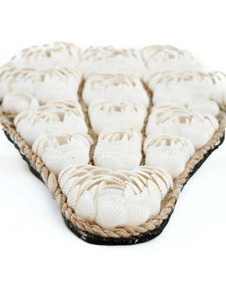 Décoration murale originale Tête de taureau Hauteur 40 cm en Coquillage Blanc The Shell 