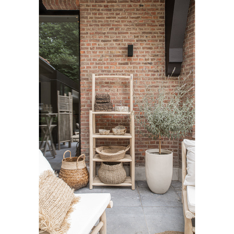 Corbeille de rangement bohème 2 poignées Rond 35 cm Raphia Naturel Tressé The Raffia 