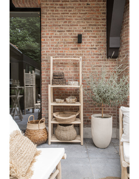 Corbeille de rangement bohème 2 poignées Rond 35 cm Raphia Naturel Tressé The Raffia 