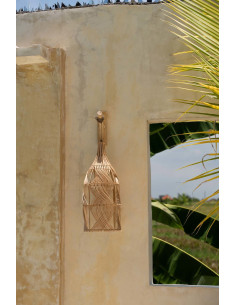 Patère murale originale 1 crochet en Bois de teck Naturel The Hook 