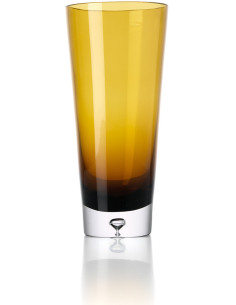 Vase moderne chic Conique H 30 cm Verre recyclé Marron Doré The Sunset Glow 