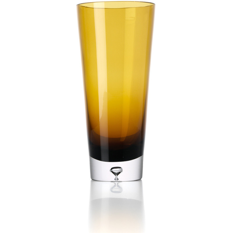 Vase moderne chic Conique H 30 cm Verre recyclé Marron Doré The Sunset Glow 