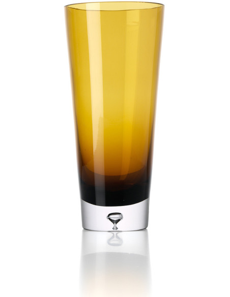 Vase moderne chic Conique H 30 cm Verre recyclé Marron Doré The Sunset Glow 