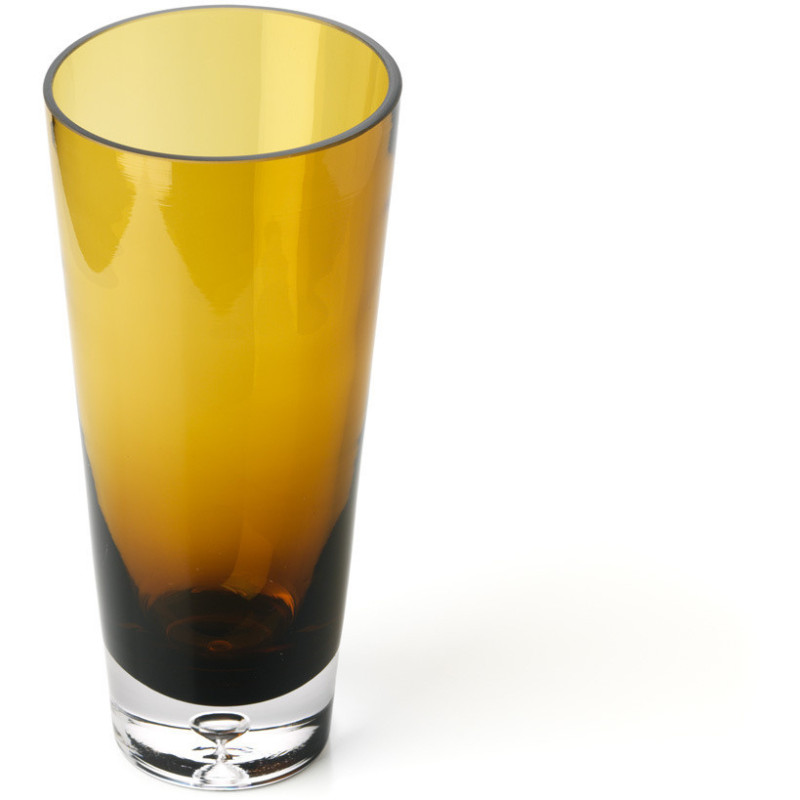 Vase moderne chic Conique H 30 cm Verre recyclé Marron Doré The Sunset Glow 