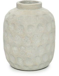 Vase Rond Hauteur 22 cm en Terre cuite Gris béton The Trendy 