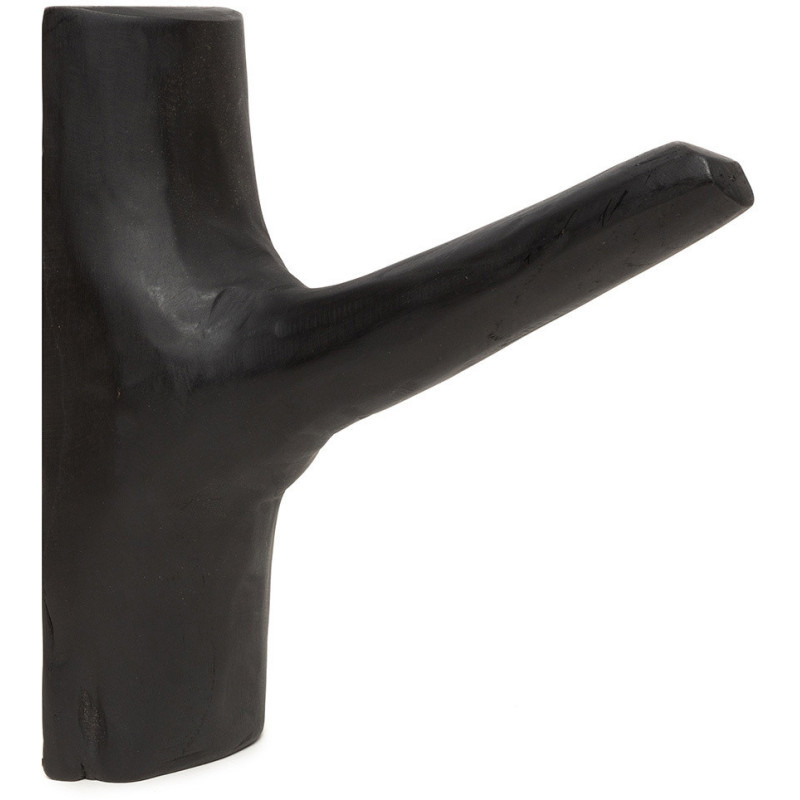 Patère murale originale 1 crochet en Bois de teck Noir The Hook 