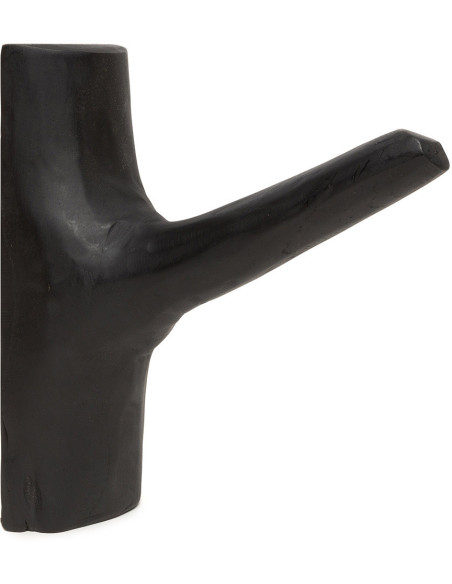 Patère murale originale 1 crochet en Bois de teck Noir The Hook 