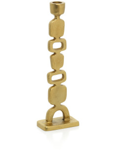 Grand Bougeoir ethnique chic Totem H 30 cm Métal Doré The Glowpad 