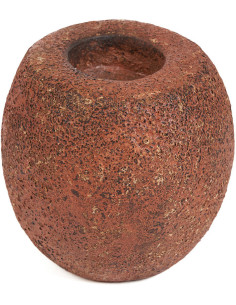 Gros Bougeoir style minéral brut moderne H 12 cm Terre cuite Terracotta The Cavestone 