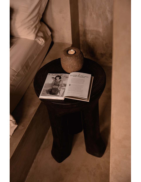 Gros Bougeoir style minéral brut moderne H 12 cm Terre cuite Terracotta The Cavestone 