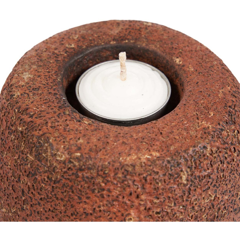 Gros Bougeoir style minéral brut moderne H 12 cm Terre cuite Terracotta The Cavestone 