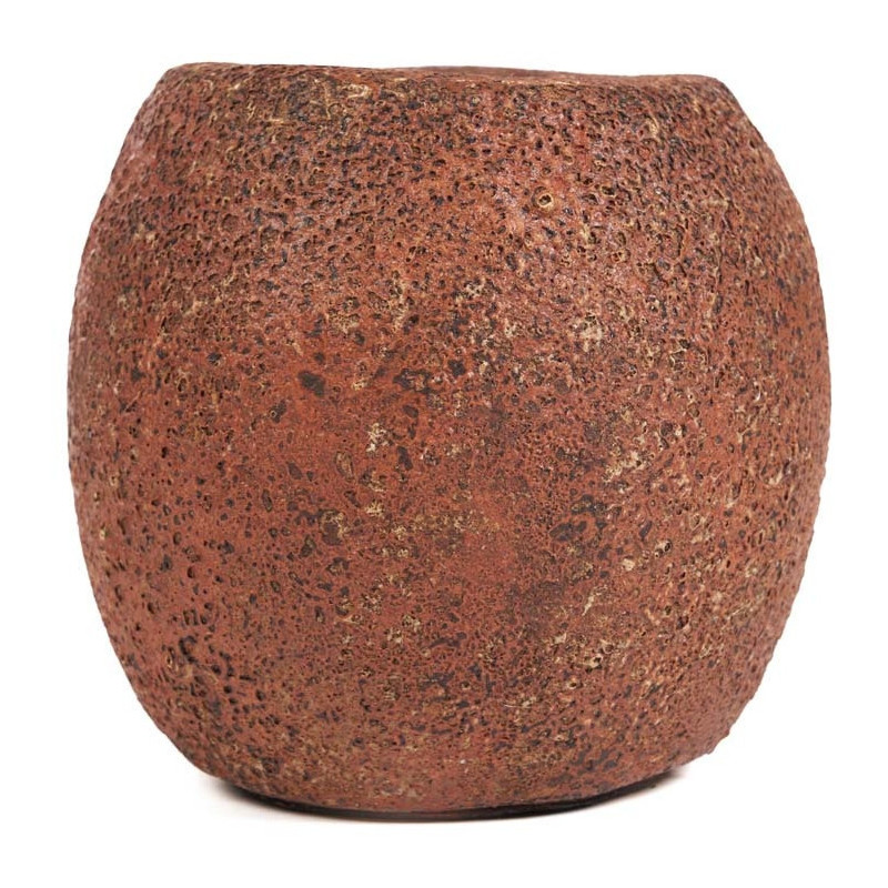 Gros Bougeoir style minéral brut moderne H 12 cm Terre cuite Terracotta The Cavestone 