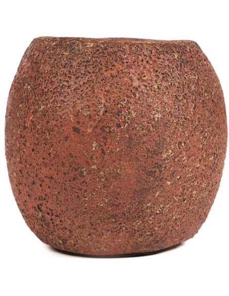 Gros Bougeoir style minéral brut moderne H 12 cm Terre cuite Terracotta The Cavestone 