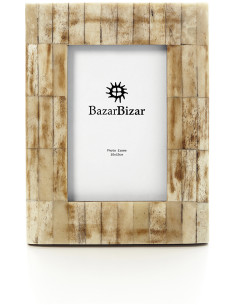 Cadre photo original ethnique chic pour photo 10x15 Os de buffle Beige the Amber Sands 