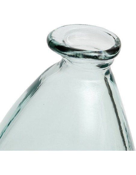 Vase organique Bouteille Hauteur 36 cm Verre recyclé Bleu Transparent The Shudi 