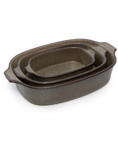 Plat à four original oval 29x19 en Céramique Vert The Comporta 