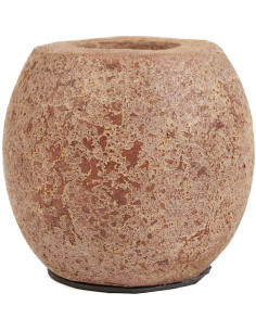 Gros Bougeoir style minéral brut moderne H 12 cm Terre cuite Marron The Cavestone 