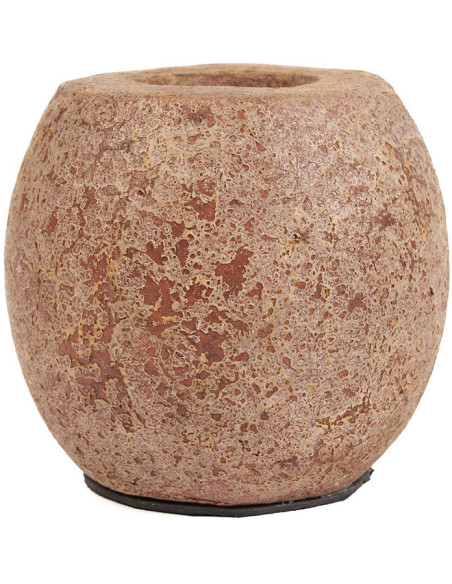 Gros Bougeoir style minéral brut moderne H 12 cm Terre cuite Marron The Cavestone 