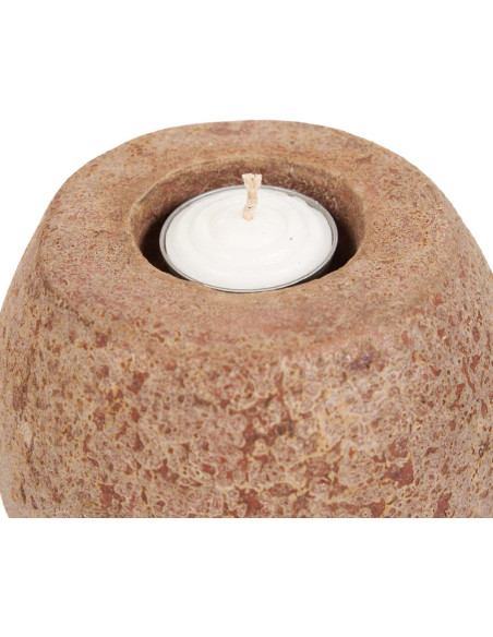 Gros Bougeoir style minéral brut moderne H 12 cm Terre cuite Marron The Cavestone 