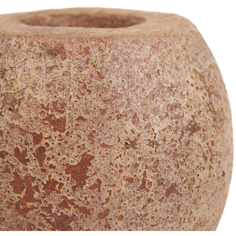 Gros Bougeoir style minéral brut moderne H 12 cm Terre cuite Marron The Cavestone 