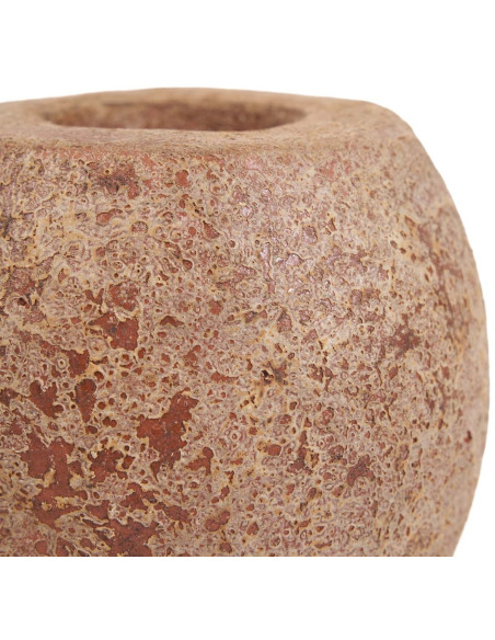 Gros Bougeoir style minéral brut moderne H 12 cm Terre cuite Marron The Cavestone 
