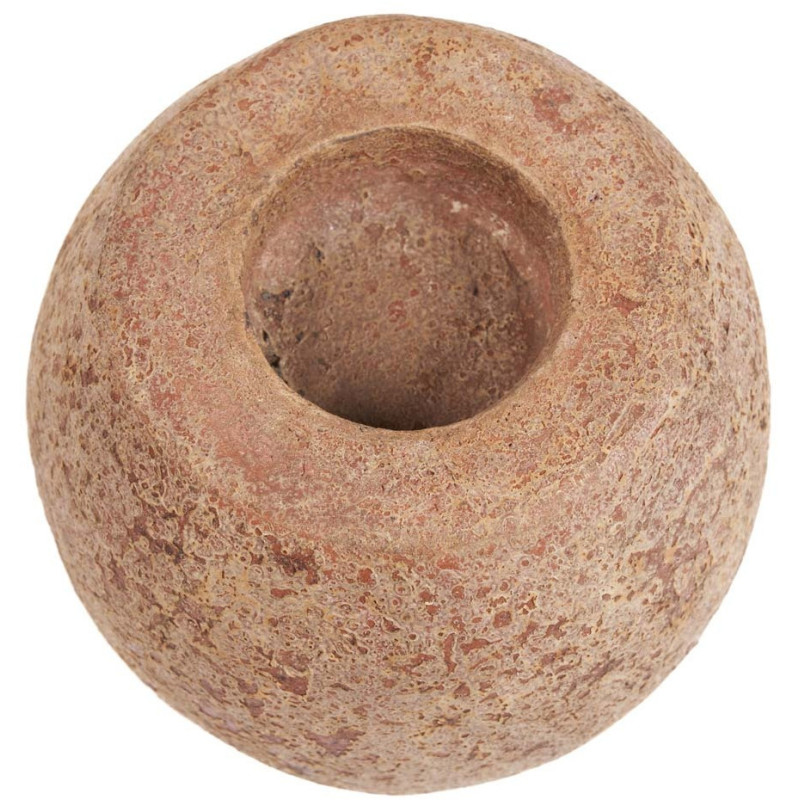 Gros Bougeoir style minéral brut moderne H 12 cm Terre cuite Marron The Cavestone 