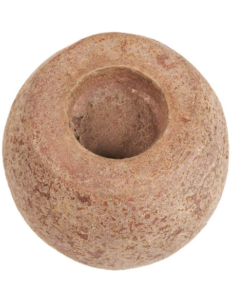 Gros Bougeoir style minéral brut moderne H 12 cm Terre cuite Marron The Cavestone 