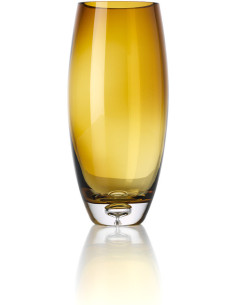 Vase design moderne Flûte H 25 cm Verre recyclé Jaune miel The Honey Glow 