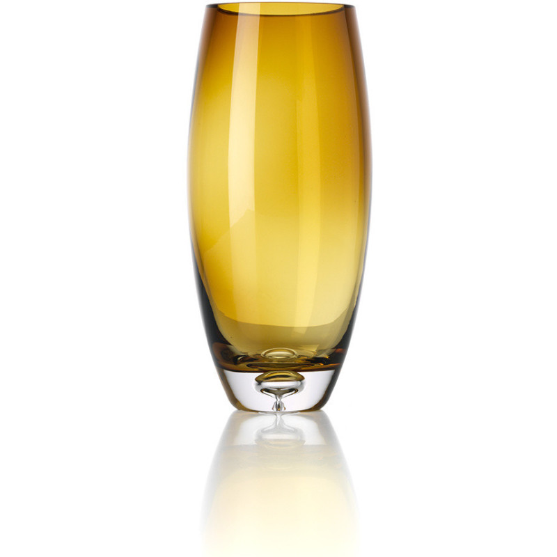 Vase design moderne Flûte H 25 cm Verre recyclé Jaune miel The Honey Glow 