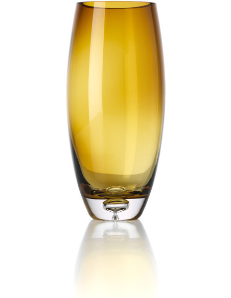 Vase design moderne Flûte H 25 cm Verre recyclé Jaune miel The Honey Glow 